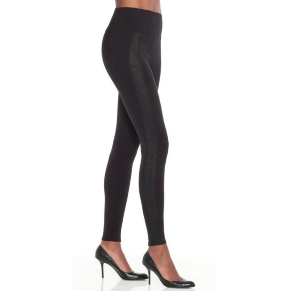 Spanx leggings with faux snakeskin panels